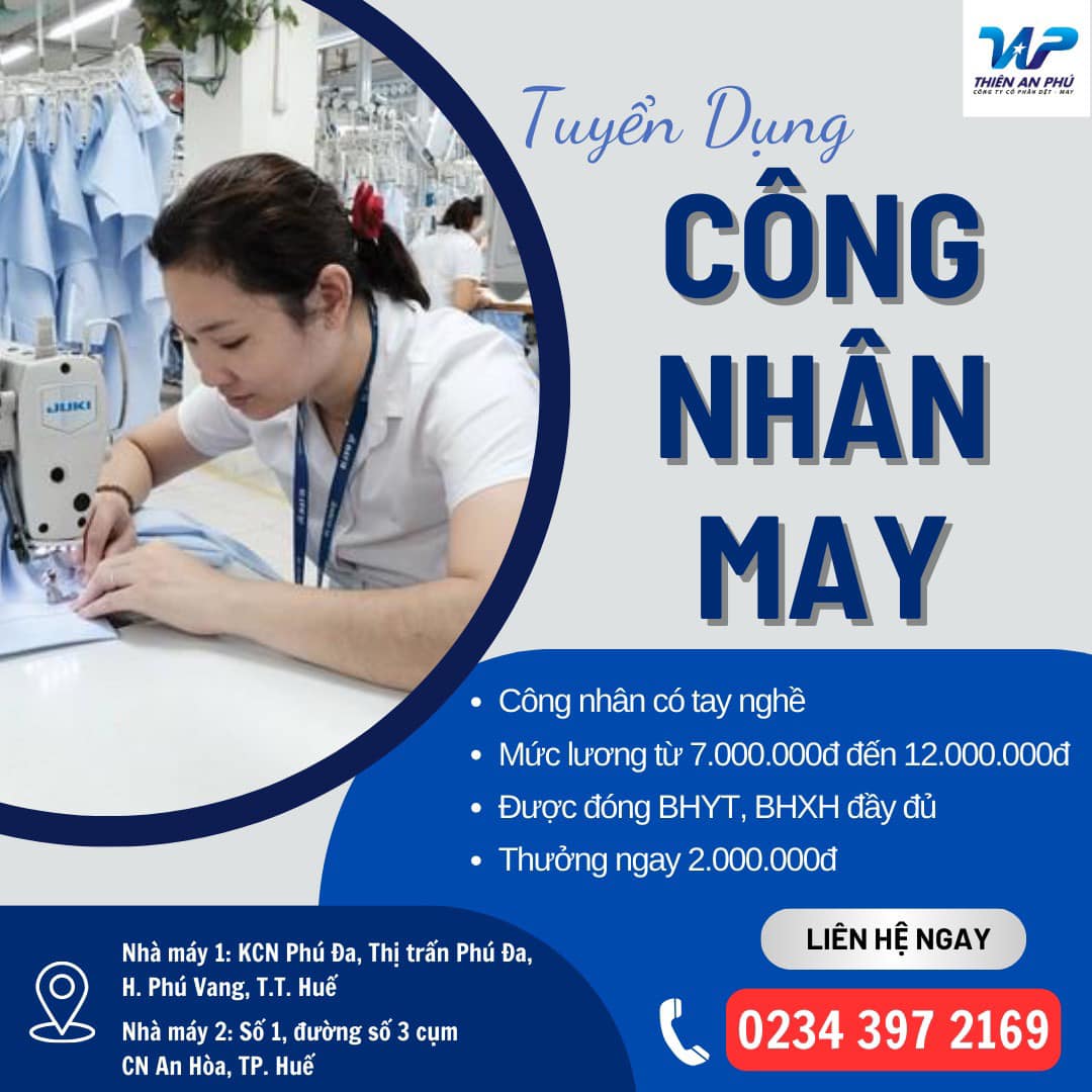 CÔNG NHÂN MAY CÓ TAY NGHỀ